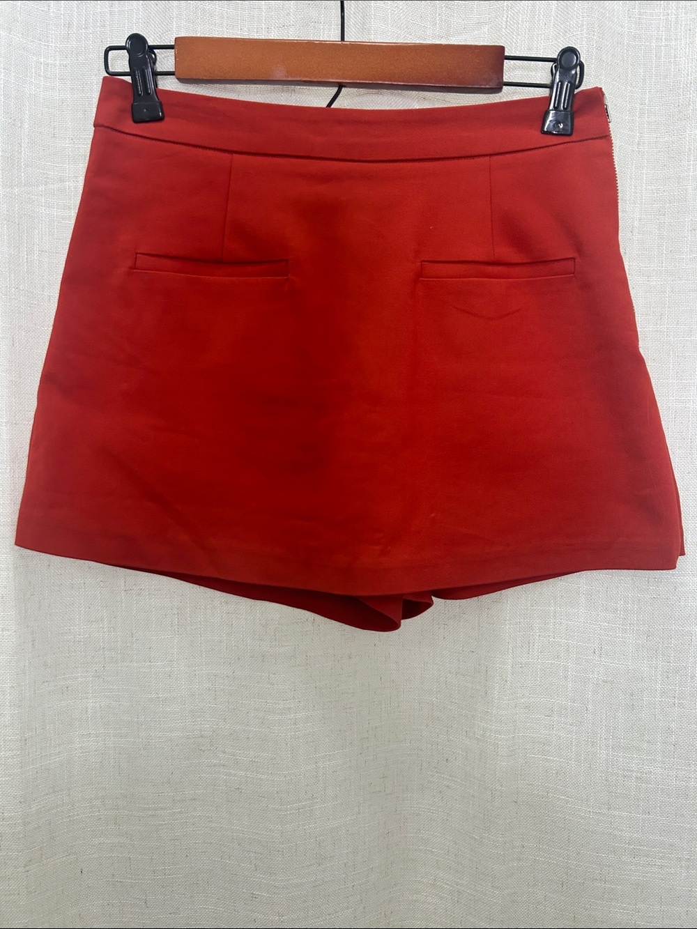 English Factory Dark Orange High-Waist Skort with Front Faux Pockets Size Small